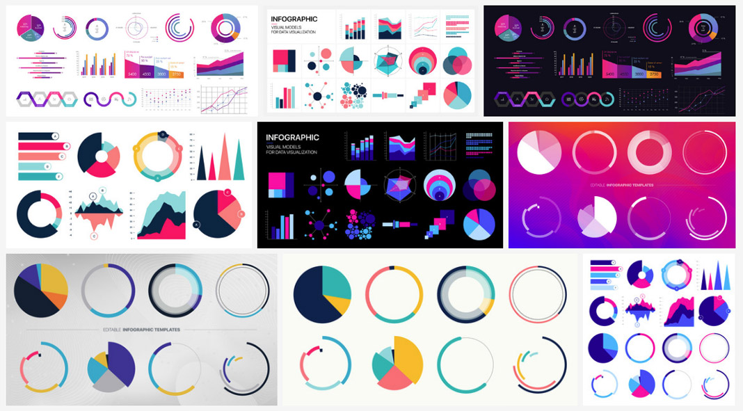 Editable vector infographics for presentations