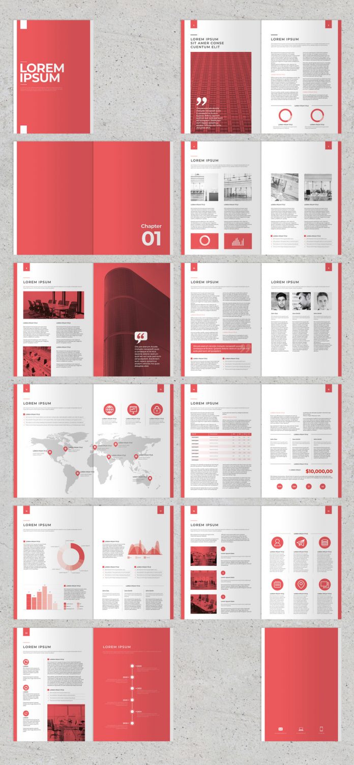 Business Proposal Template with Red Accents