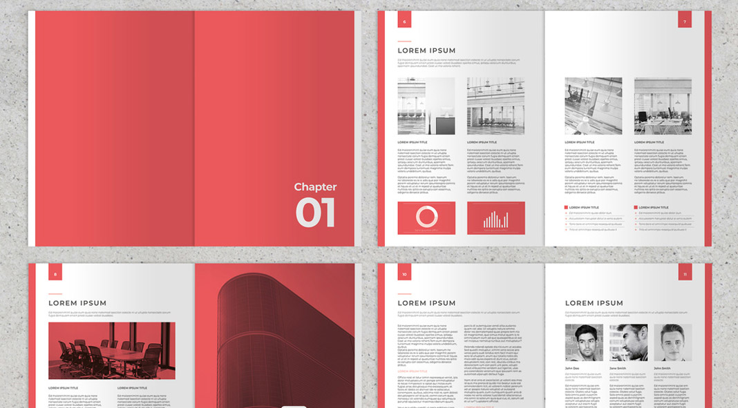 Business Proposal Template with Red Accents by McLittle Stock