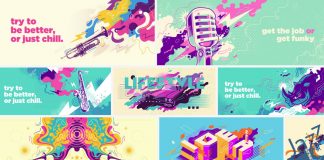 Colorfully illustrated vector backgrounds for hero header images or poster designs.