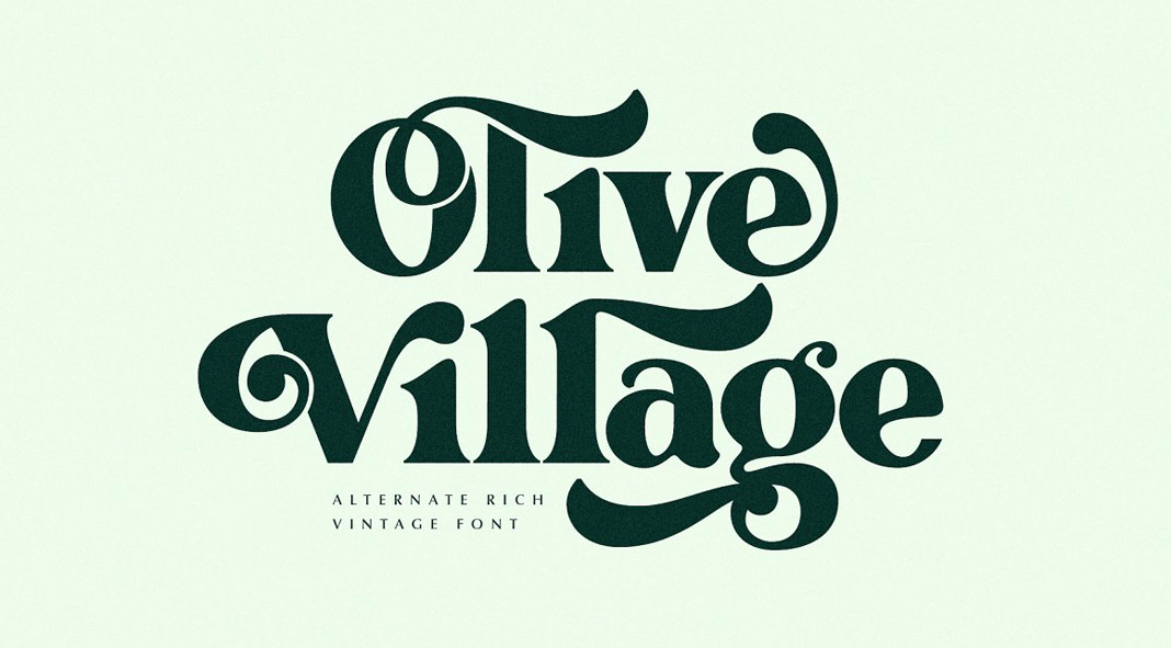 Olive Village Vintage Font by Ivan Rosenberg