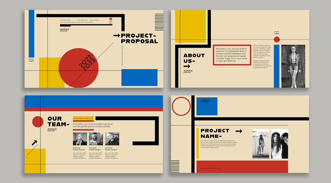Bauhaus-style screen presentation template from Wavebreak Media