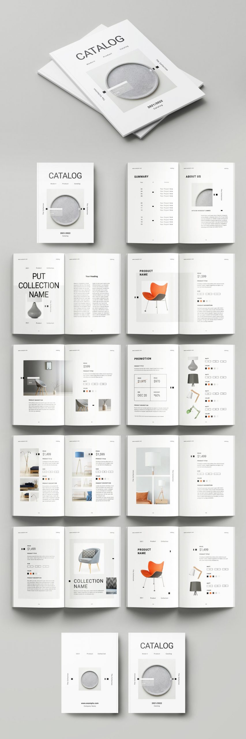 Clean Product Catalog Template for Adobe InDesign