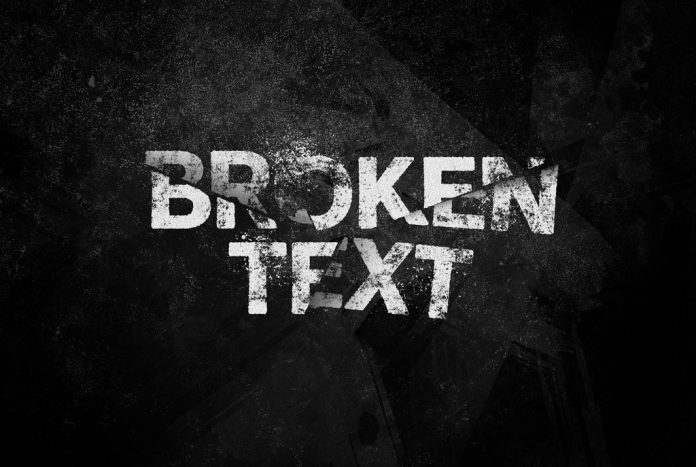 Realistic Broken Text Effect Photoshop Mockup by @Pixelbuddha.
