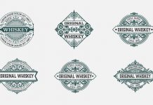 Set of 9 vintage logos and badges