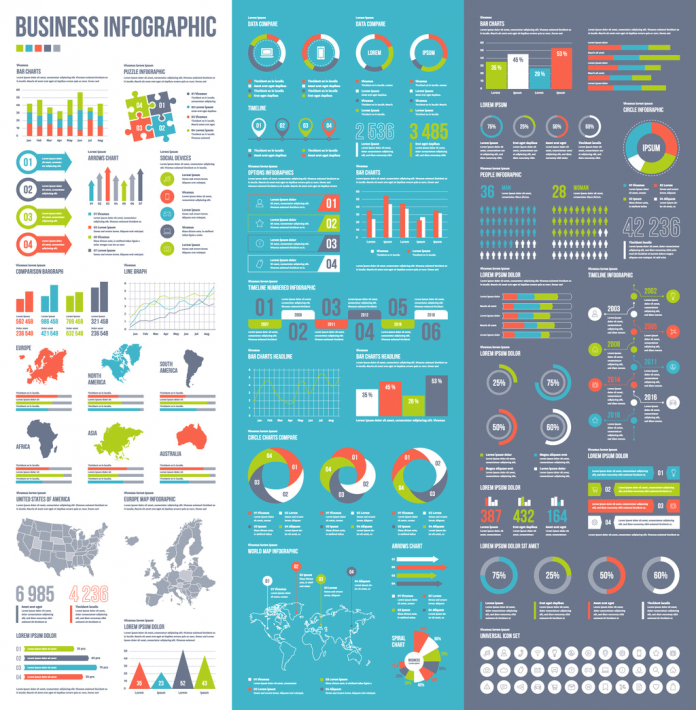 Business-themed infographic set by Adobe Stock contributor @Petr.