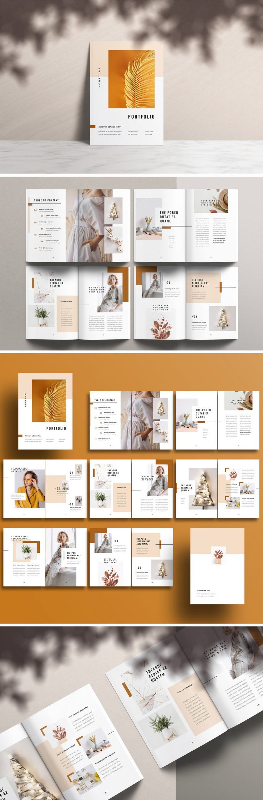 Modern, Elegant Portfolio Template with Brown Elements and Accents