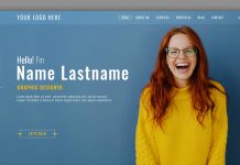 Personal Website Template with Yellow Accents by @Grkic Creative