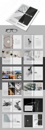 Portfolio InDesign Template with Gray Accents