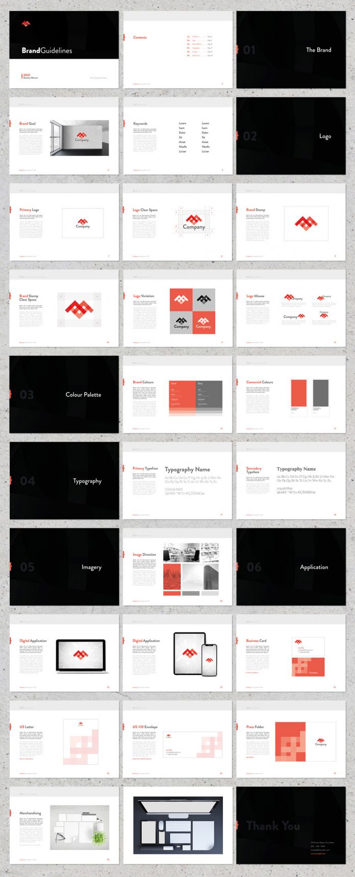 Brand Guidelines in Black and Red