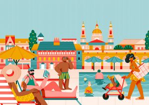 Airbnb European City Guide Illustrations by Yulong Lli