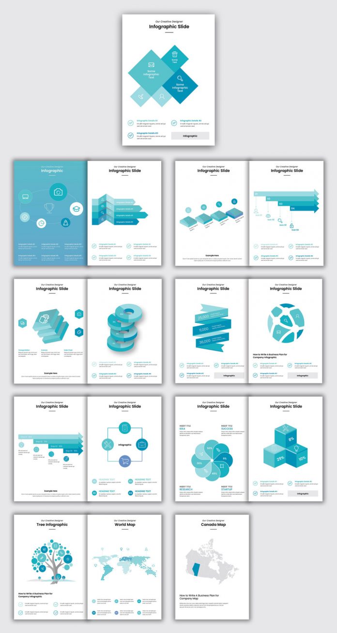 Business Infographic Brochure Template for Adobe InDesign