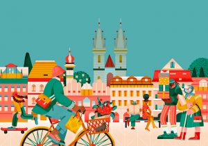 Airbnb European City Guide Illustrations by Yulong Lli