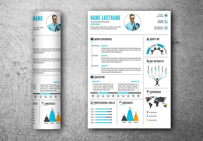 Unique Resume Template with Infographics