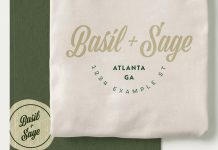 Vintage Script Logo Templates with Green and Gold Elements