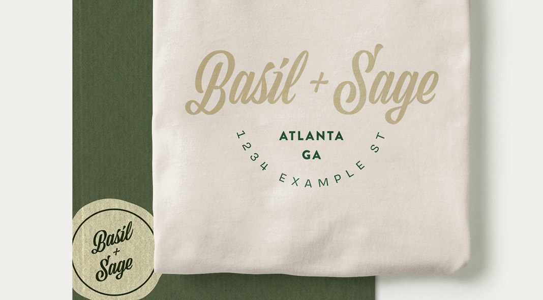 Vintage Script Logo Templates with Green and Gold Elements