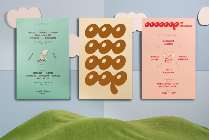 Oop ice cream shop branding case study by studio Futura.