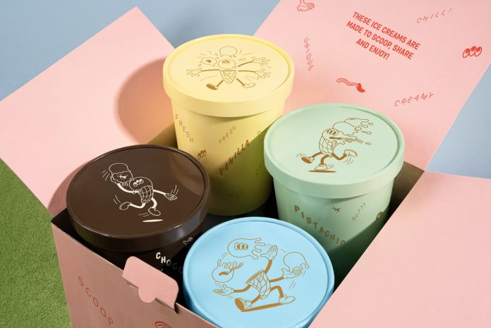 Oop ice cream shop branding case study by studio Futura.