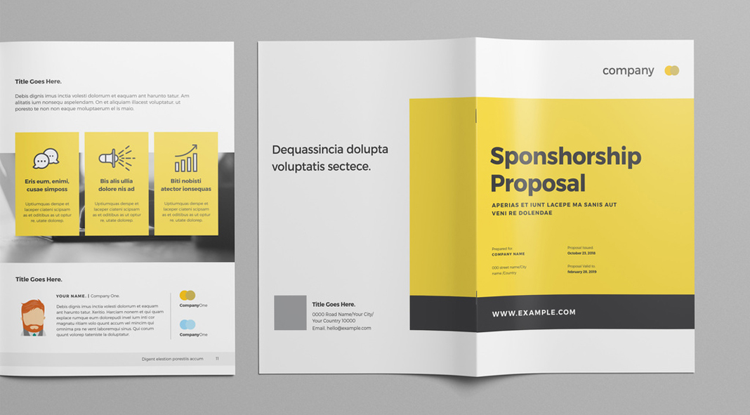 Business and Event Proposal Template with Yellow Accents