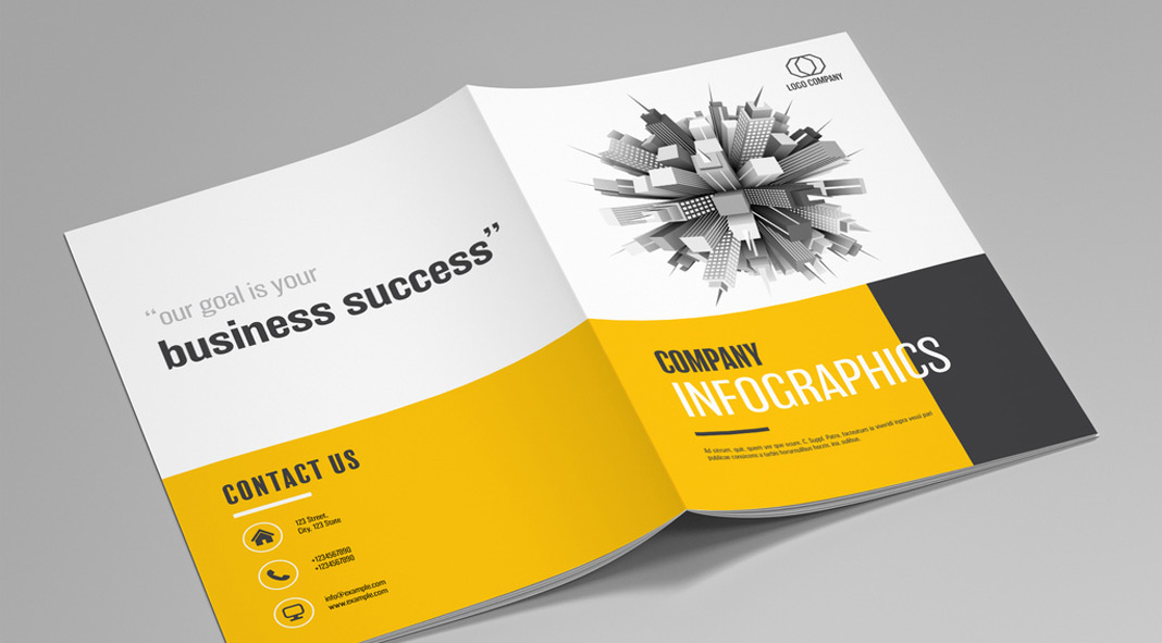 Company Infographics Brochure Template for Adobe InDesign