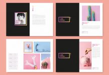 Fresh and modern gradient portfolio template for Adobe InDesign