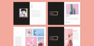 Fresh and modern gradient portfolio template for Adobe InDesign