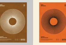 Vintage Poster Design Templates with Circular Vector Graphics