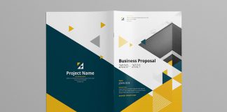 Yellow and Gray Booklet Template for Adobe InDesign