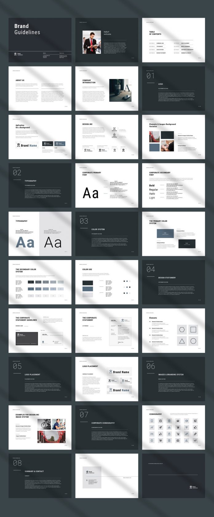 Download a Minimal Adobe InDesign Brand Guidelines Layout with 30 Pages