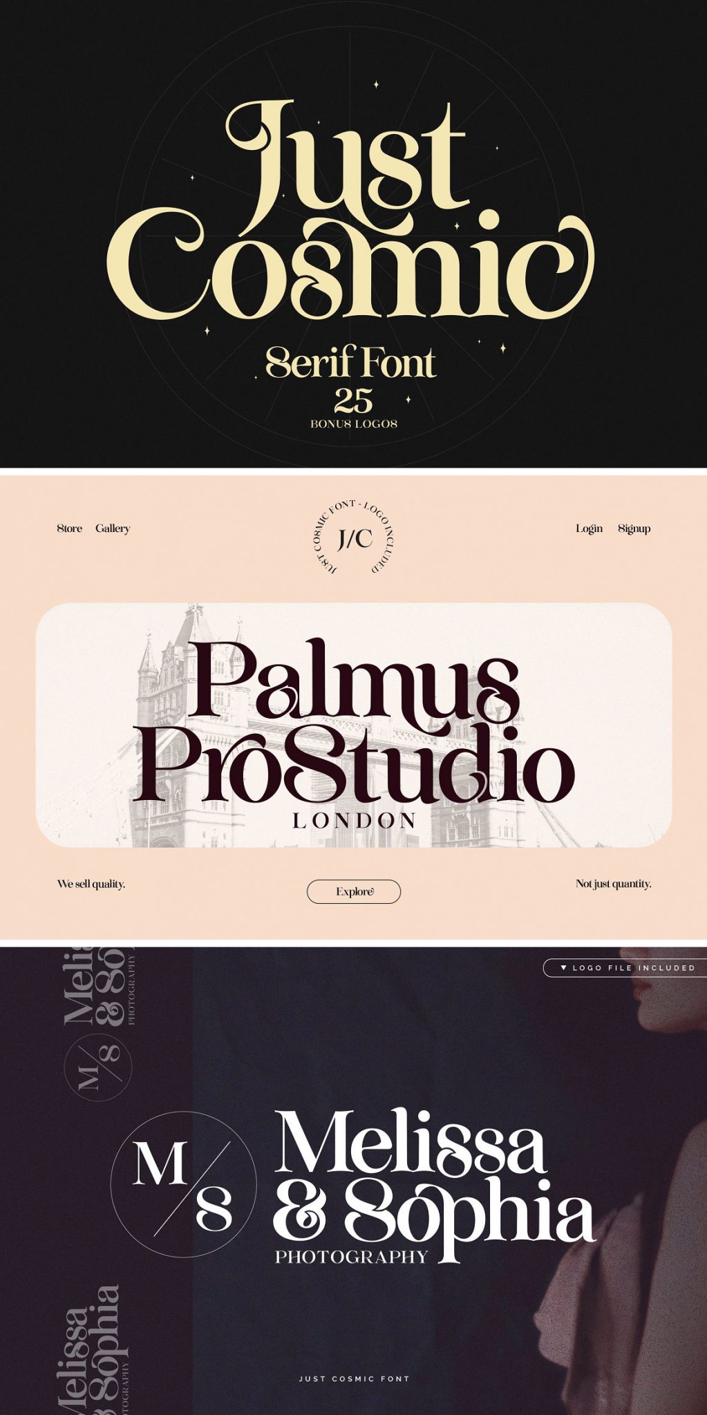 Just Cosmic Font + Bonus Logos