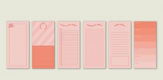 Set of Planners with Pink and Orange Accents available as Adobe Illustrator file
