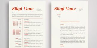 Simple and unique resume and cover letter template for Adobe Illustrator