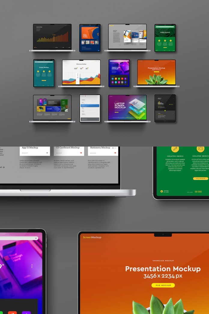 Apple MacBook Pro and iPad Pro mockups for Adobe Photoshop