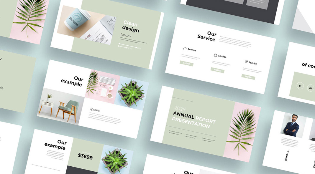 A modern and minimalist creative presentation template for Adobe InDesign