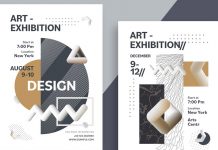 Art Exhibition Poster Templates with Abstract Geometric Elements