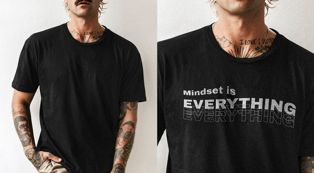 Customizable Adobe Photoshop T-Shirt Mockup of a Hipster-Like Guy wearing a T-Shirt