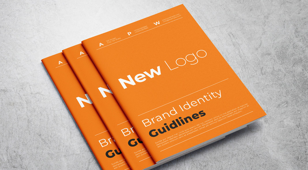 Orange and White Brand Guideline Brochure Template for Adobe InDesign