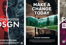Adobe Photoshop Poster Templates with Three Torn Layouts