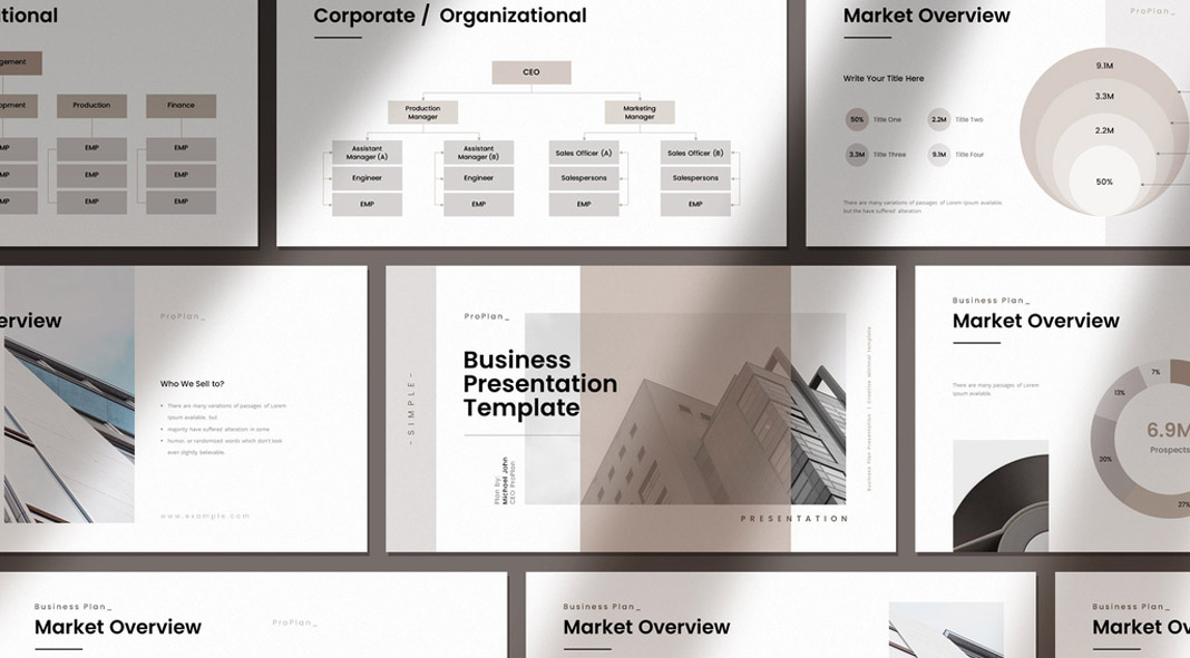 Business Plan Presentation Template with 30 Pages and Infographics