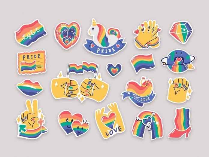 Download LGBT Queer Illustrations and Gay Pride Stickers as Vector Graphics.