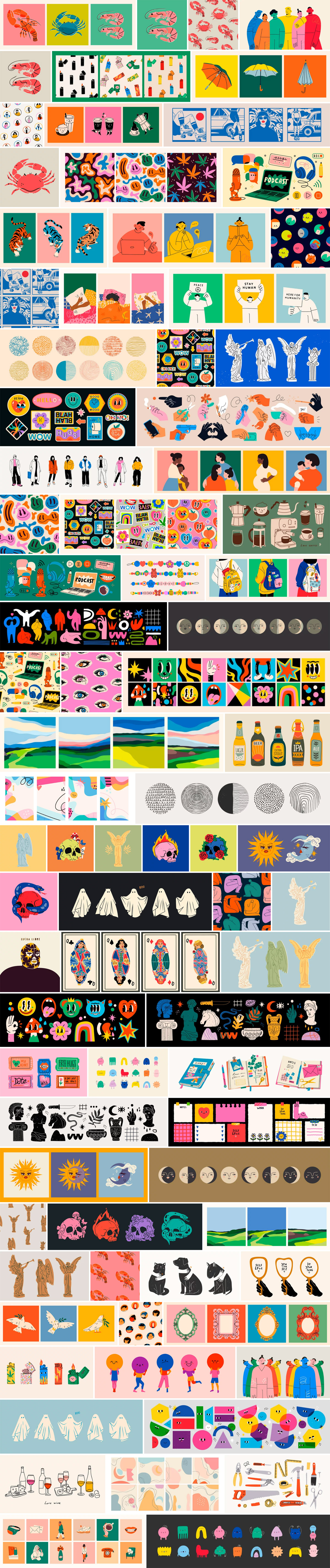 Download fun, playful vector graphics and illustrations in striking colors
