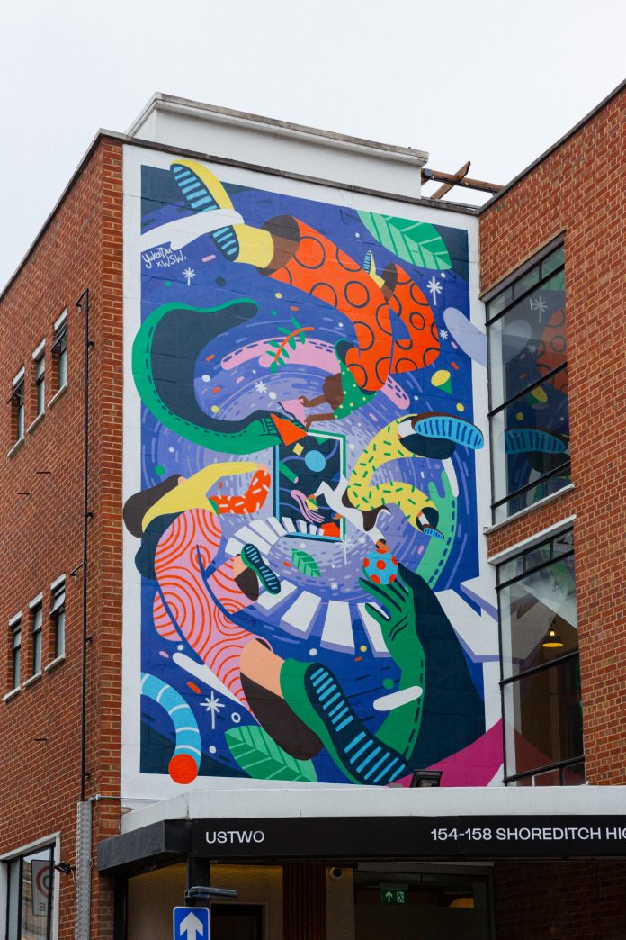 Ustwo collaborates with artist Yukai Du for a mural at its new Shoreditch studio.