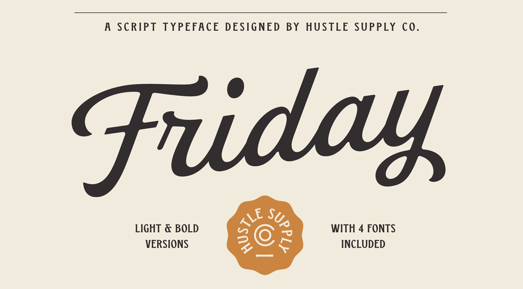 Friday Script Font by Hustle Supply Co.