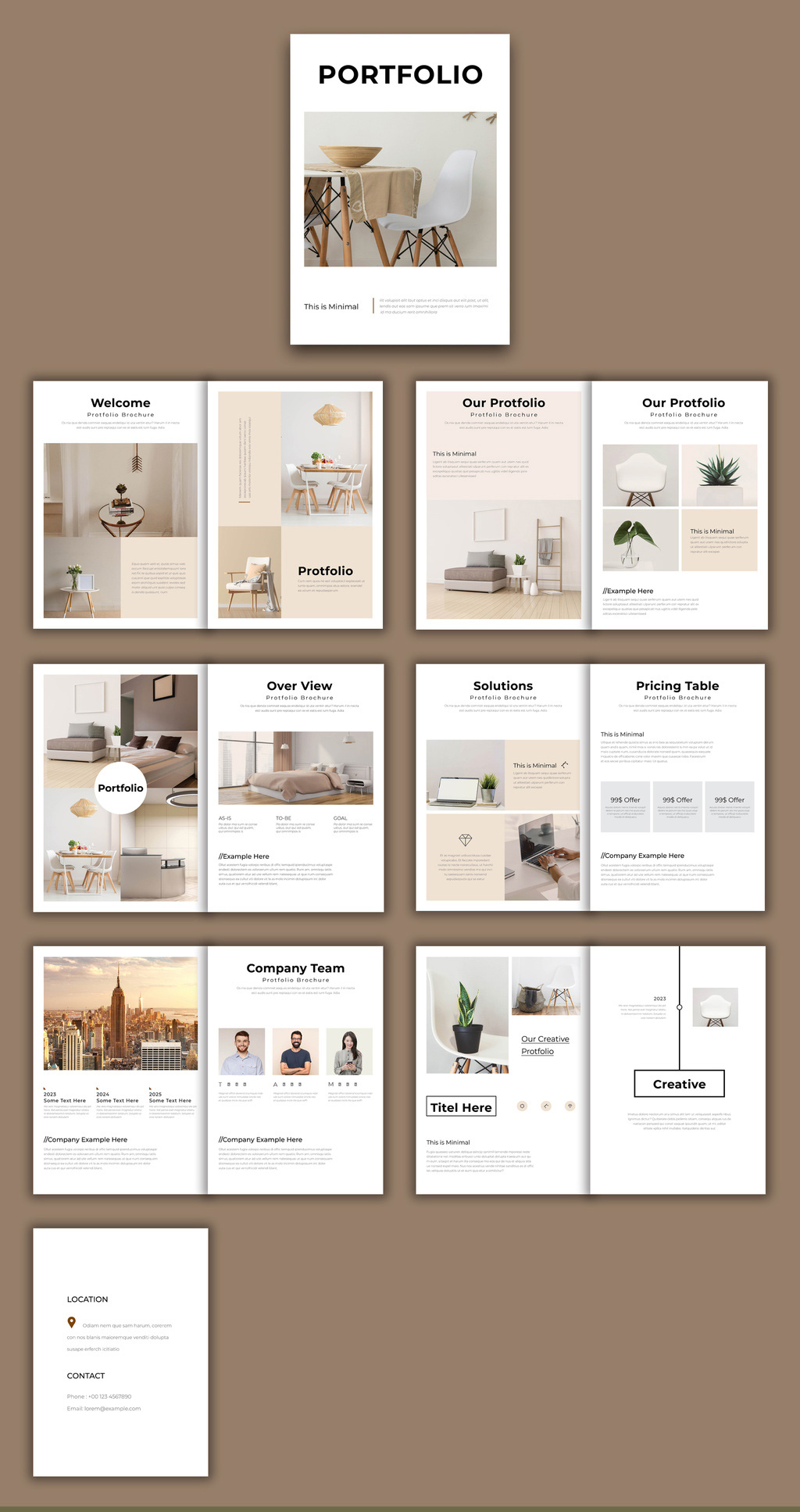 Minimal Portfolio Brochure Template by PixWork