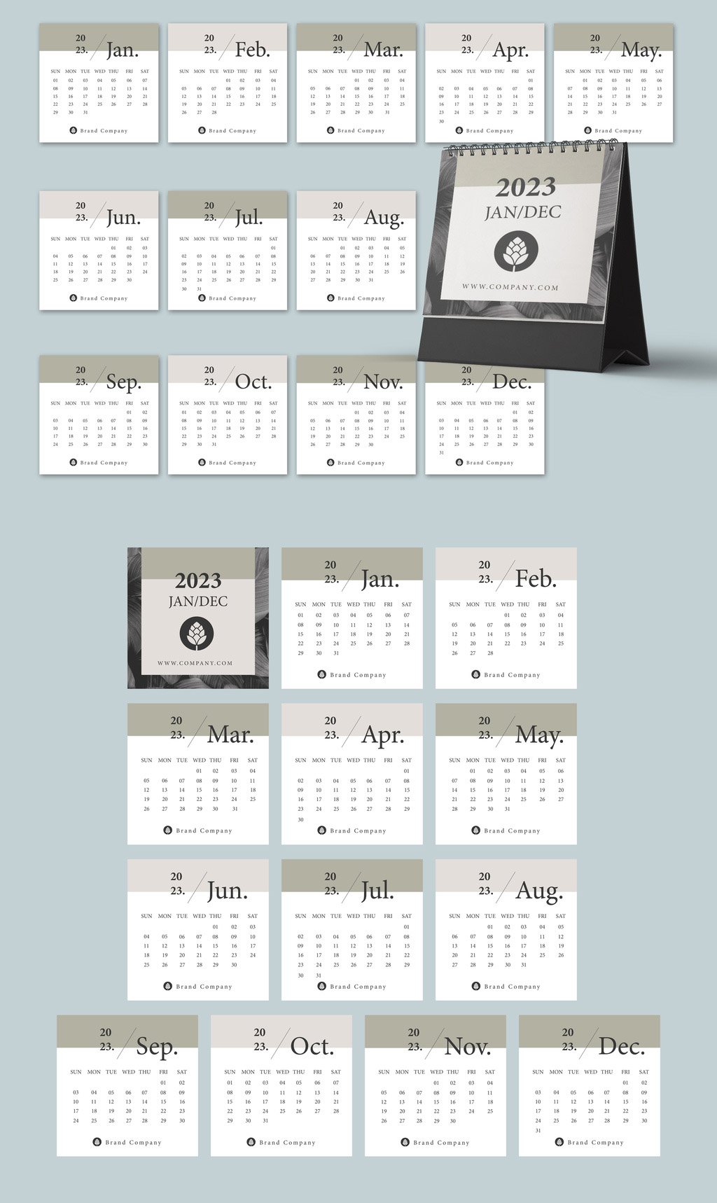 2023 Calendar Illustrator Template by Roverto Castillo