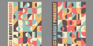 Abstract Geometric Poster and Cover Templates with Flat Pattern Design Elements