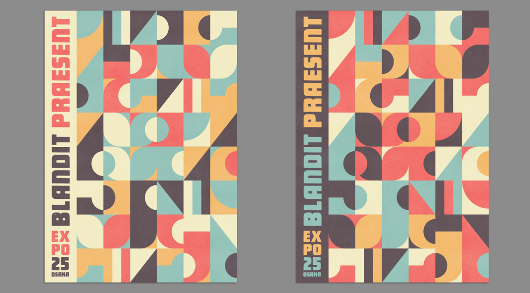 Abstract Geometric Poster and Cover Templates with Flat Pattern Design Elements
