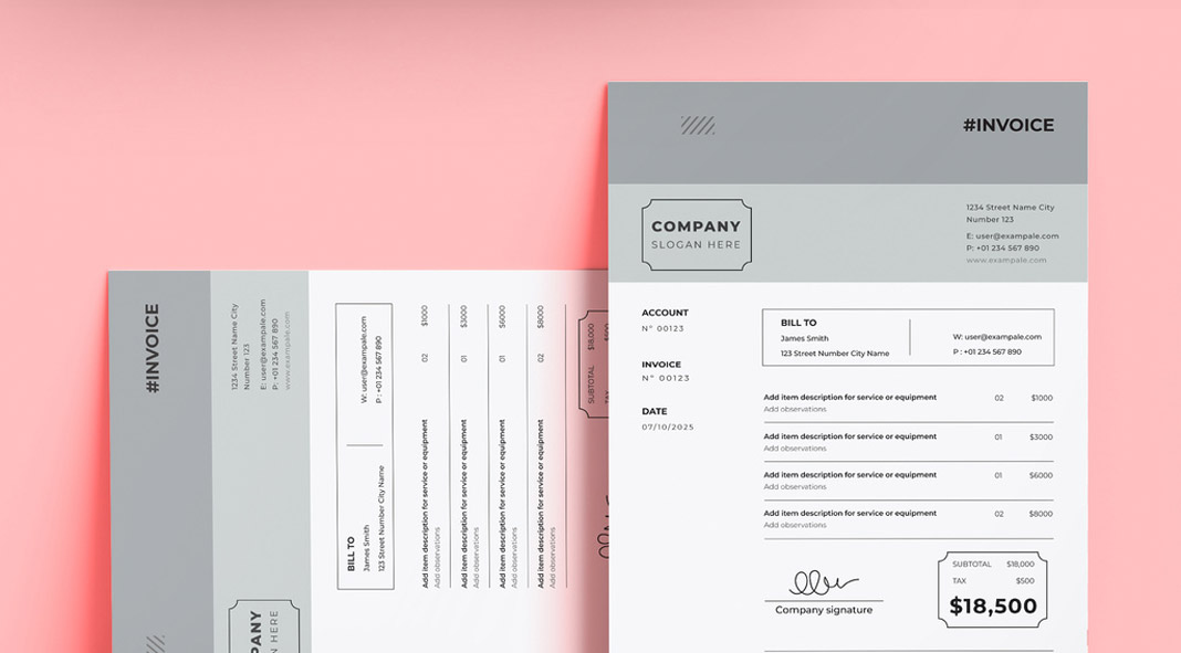 Customizable and Printable Invoice Template by DesignCoach