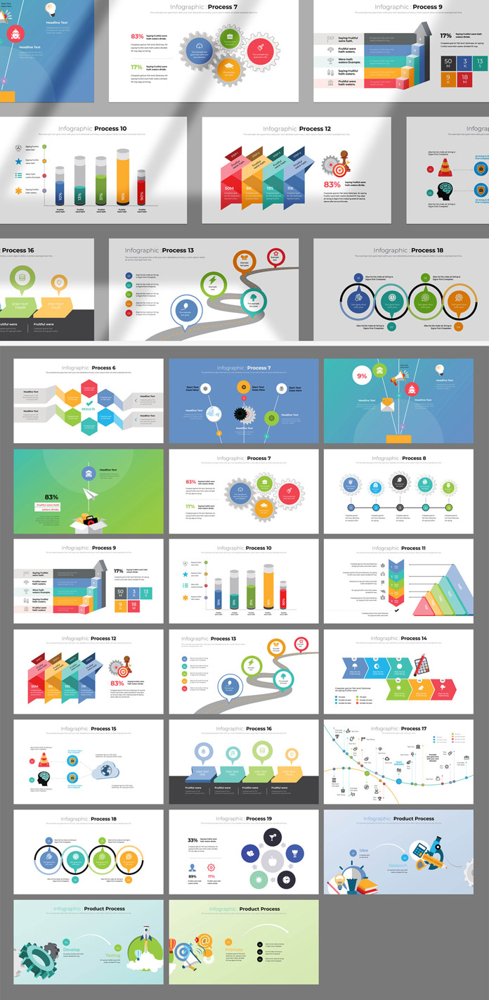 Infographics Screen Presentation Template for Adobe InDesign