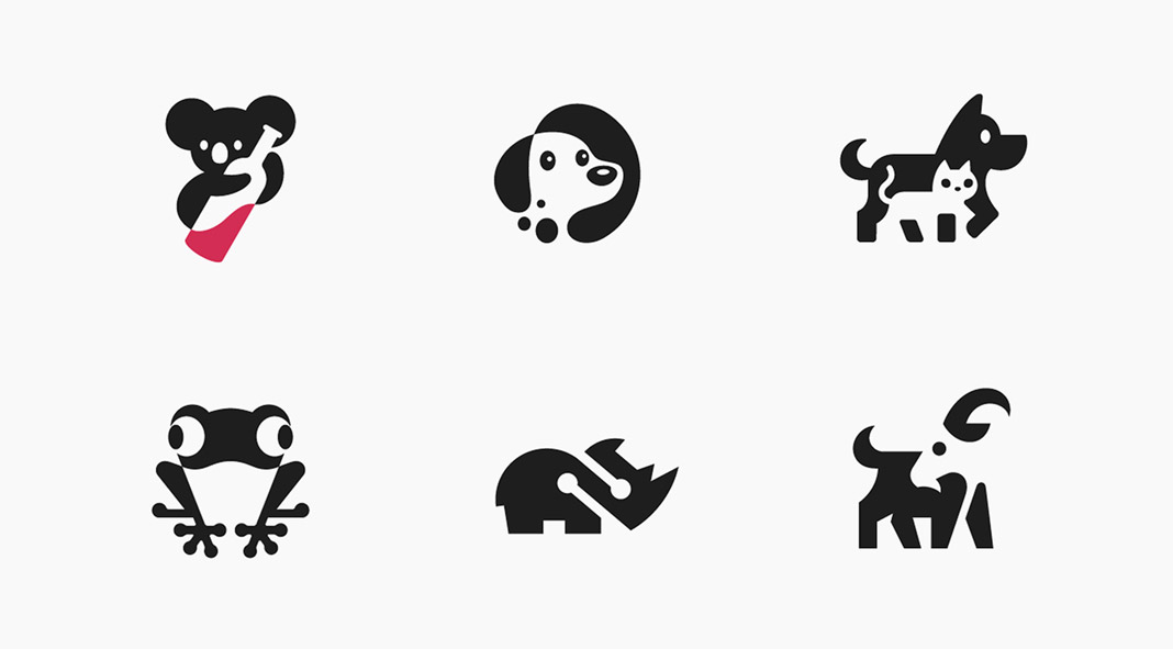 Graphic Design Trend: Negative space animal logos by Daniel Bodea